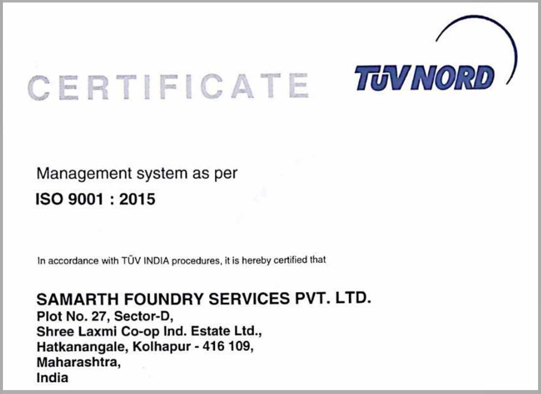 ISO 9001-2015 Certificate